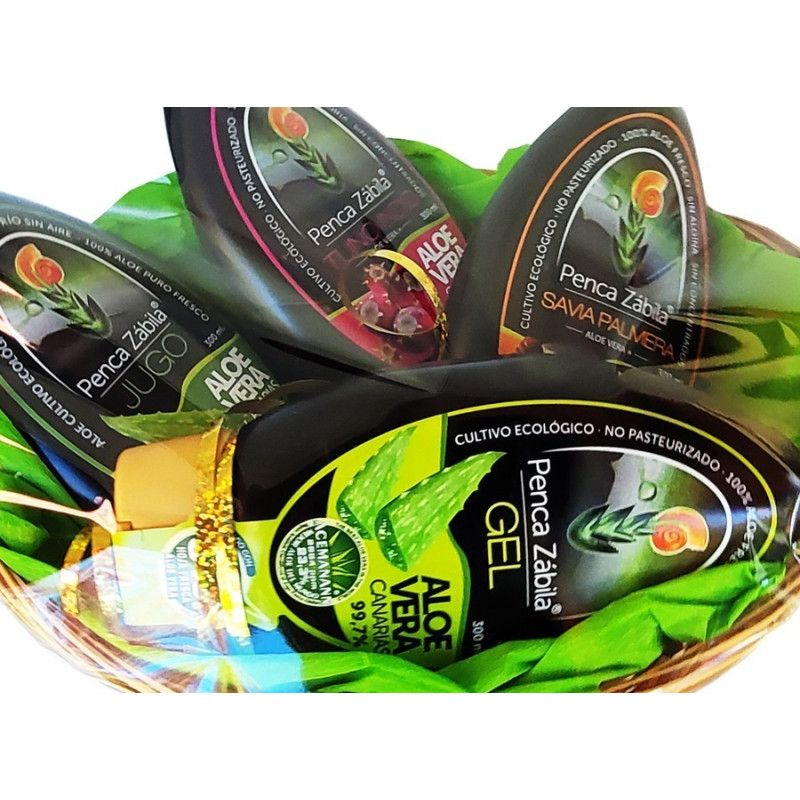 Gift Basket Pure Aloe Vera 3 Juices + Gel 4x 300ml