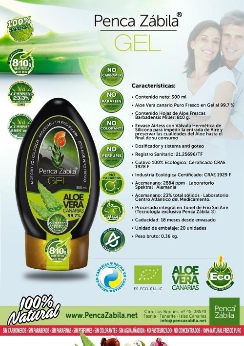 Aloe Vera en Gel Penca Zabila Fresco natural y Puro